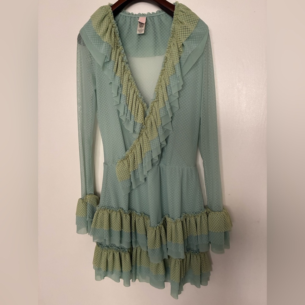 Women's Mint Green Ruffle Midi Dress